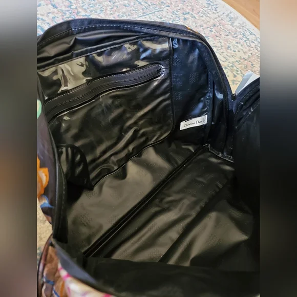 Vintage Christian Dior Floral Print Multi Color Zip Around Bag NWT Designer Boho - Picture 13 of 16